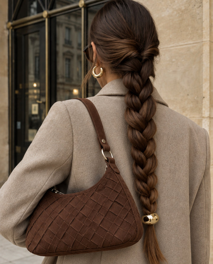 BROWN BRAIDED BAGUETTE