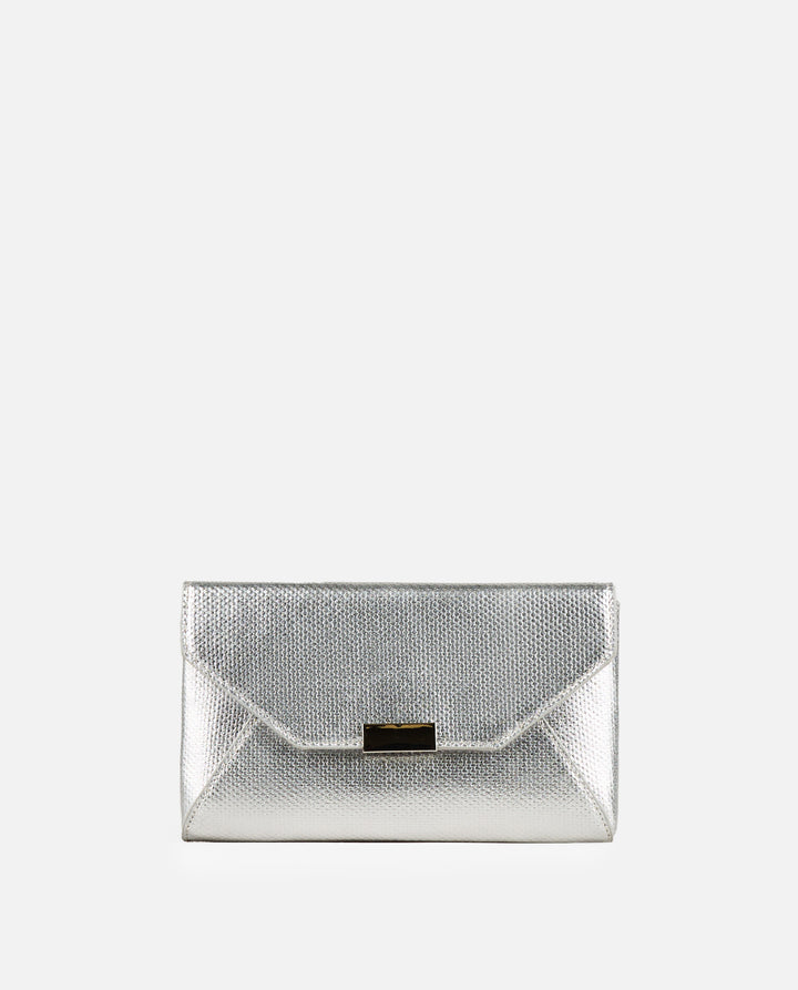MALA ENVELOPE METALIZADA PRATA