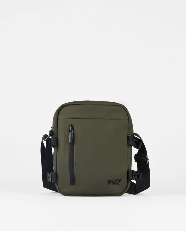 BORSA A TRACOLLA KAKI GOMMATA