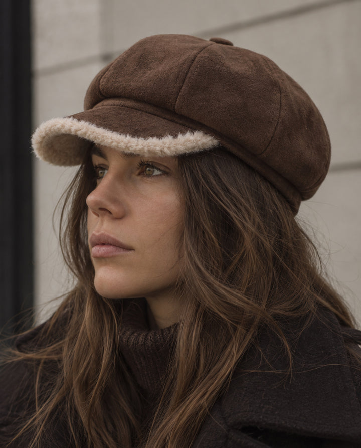 FAUX SUEDE SAILOR CAP