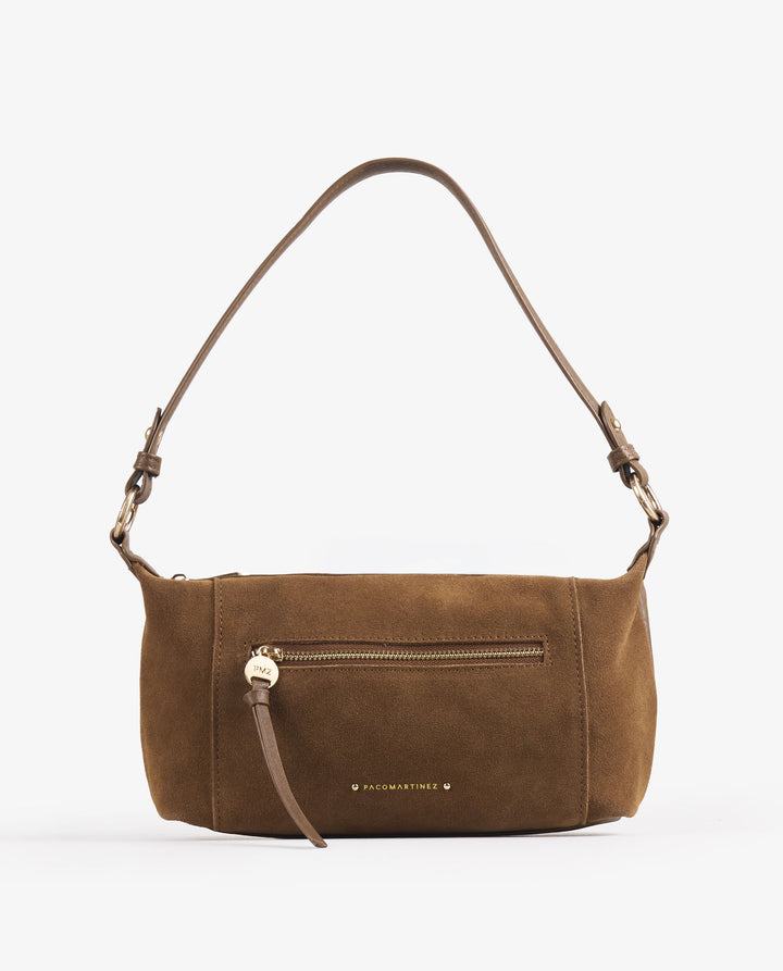 CAMEL LEATHER CROSSBODY BAG