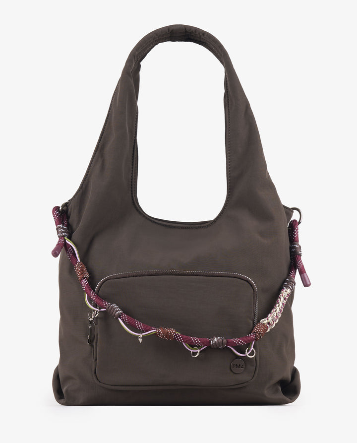 BROWN CORD HOBO