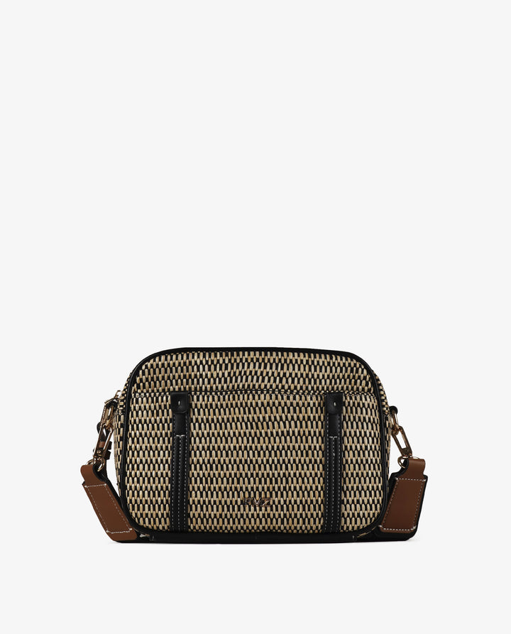 BORSA A TRACOLLA RAFIA NERA