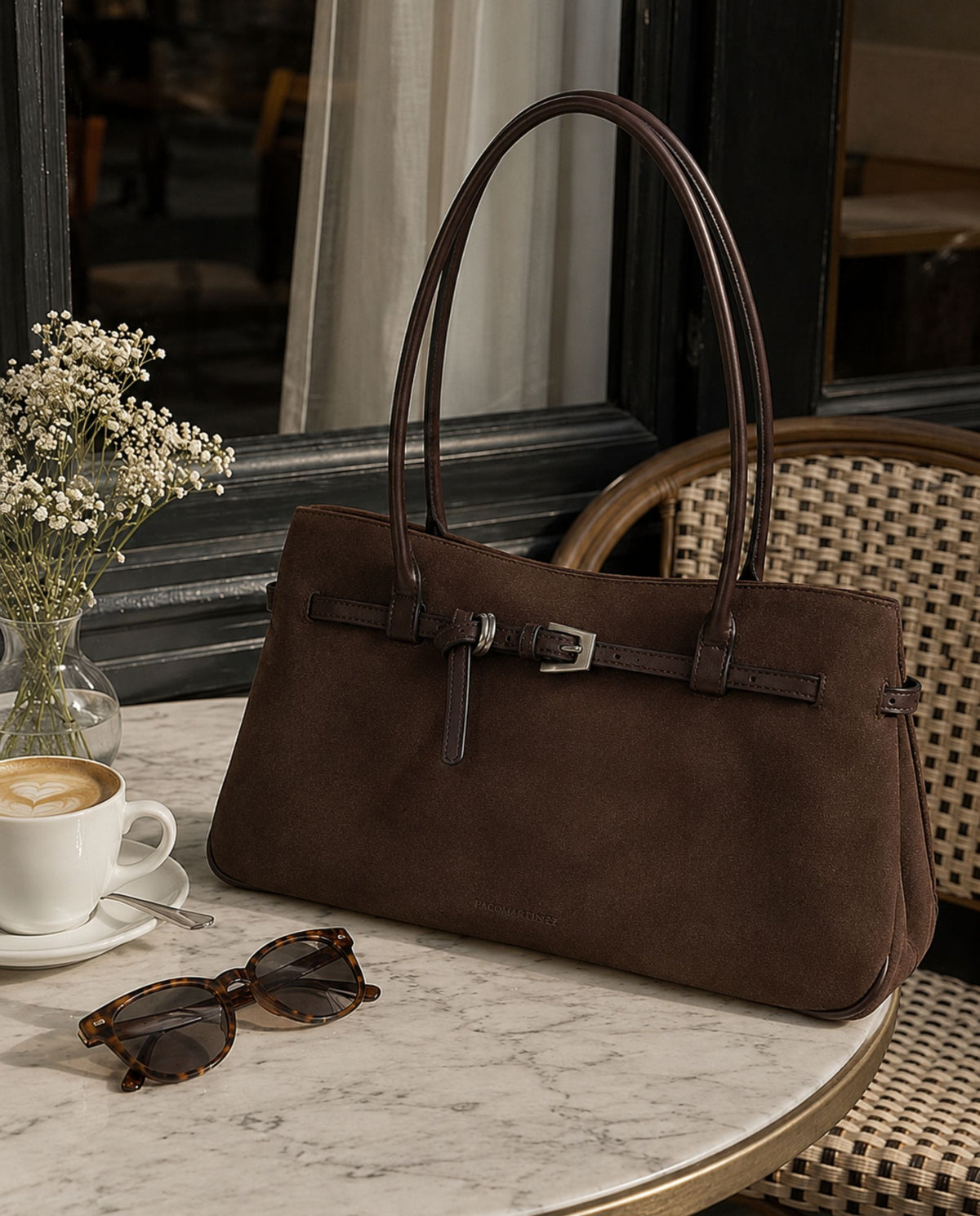 SHOULDER NABUK MARRONE