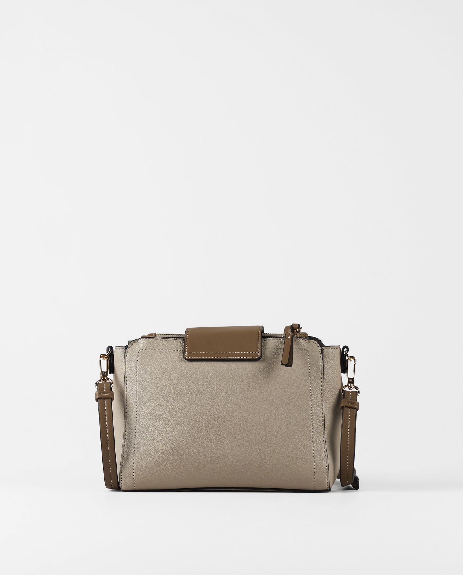 BANDOLERA FLAP BEIGE CON TEXTURA