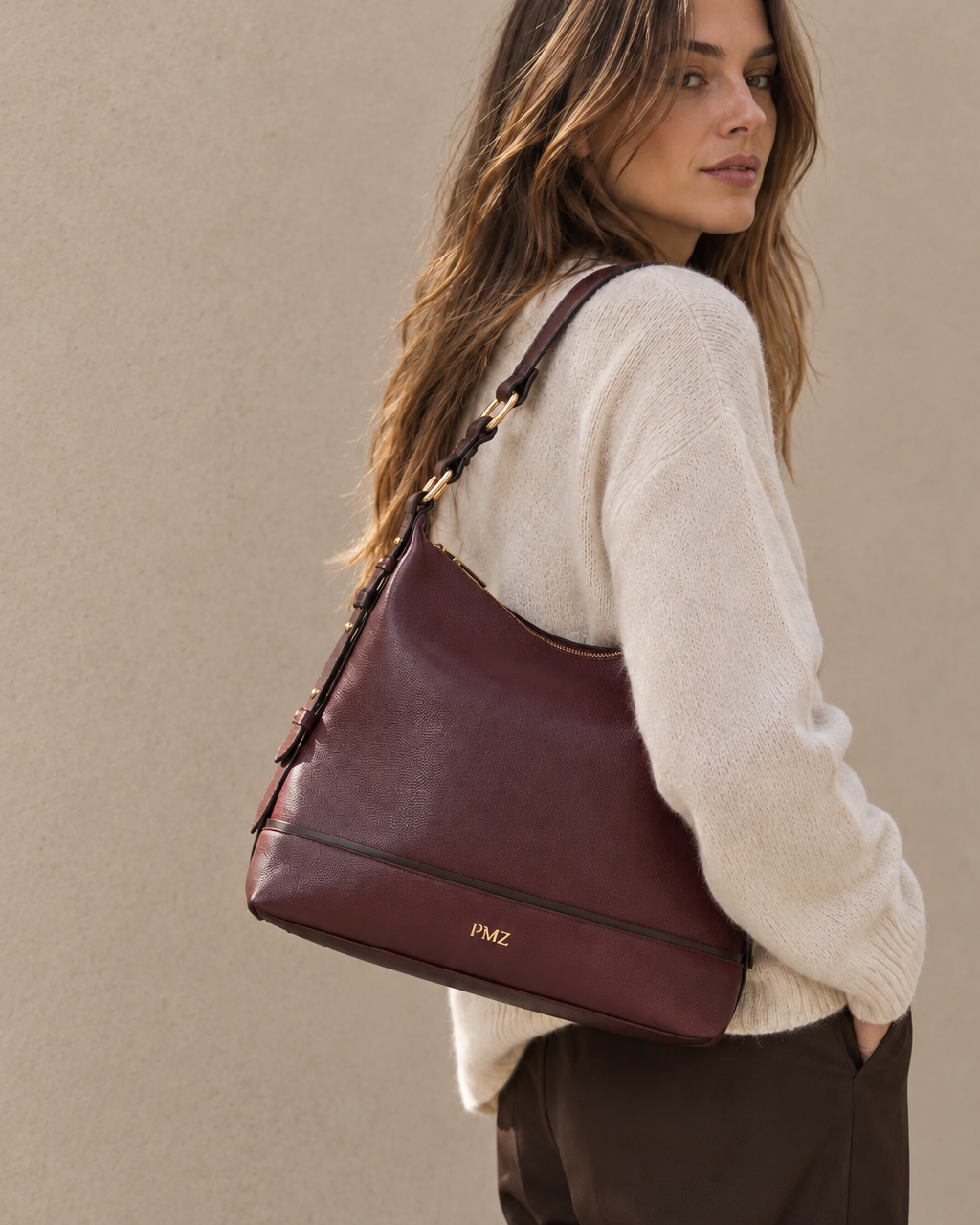 BURGUNDY HOBO BAG