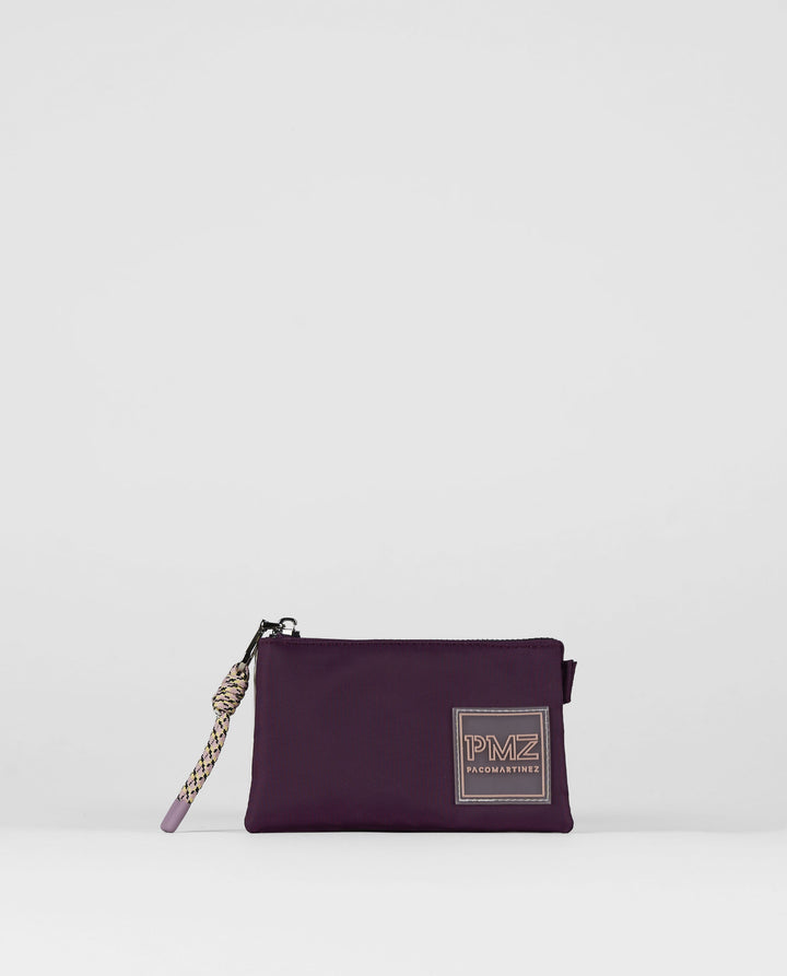 PORTA-MOEDAS BORDÔ COM TRIPLO BOLSO