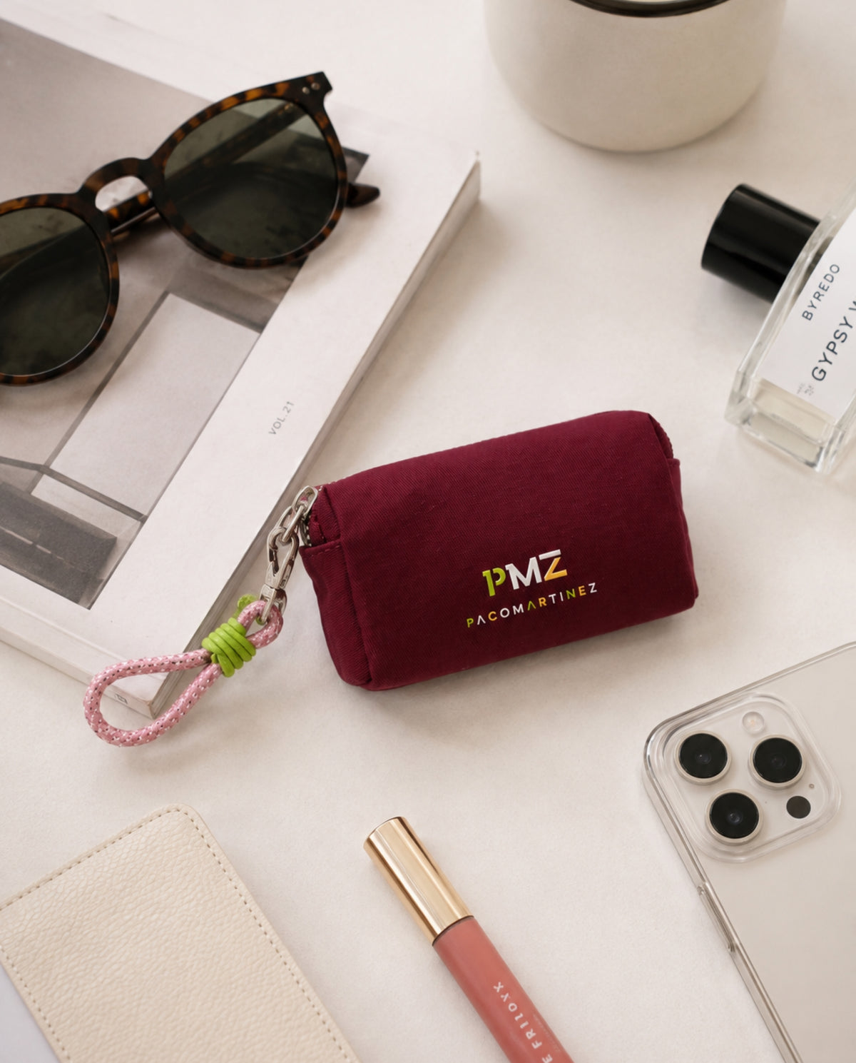 BURGUNDY RUBBERISED COIN PURSE