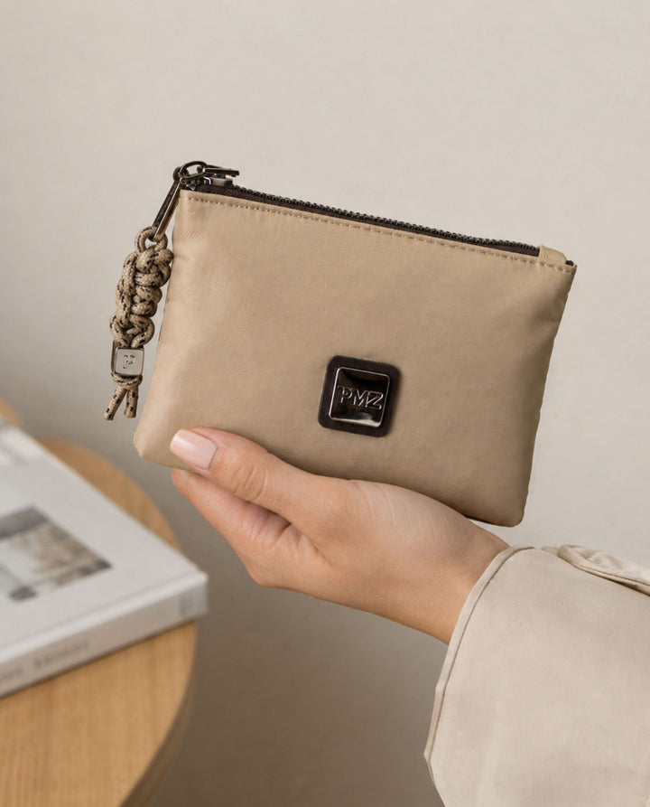 MONEDERO NYLON BEIGE