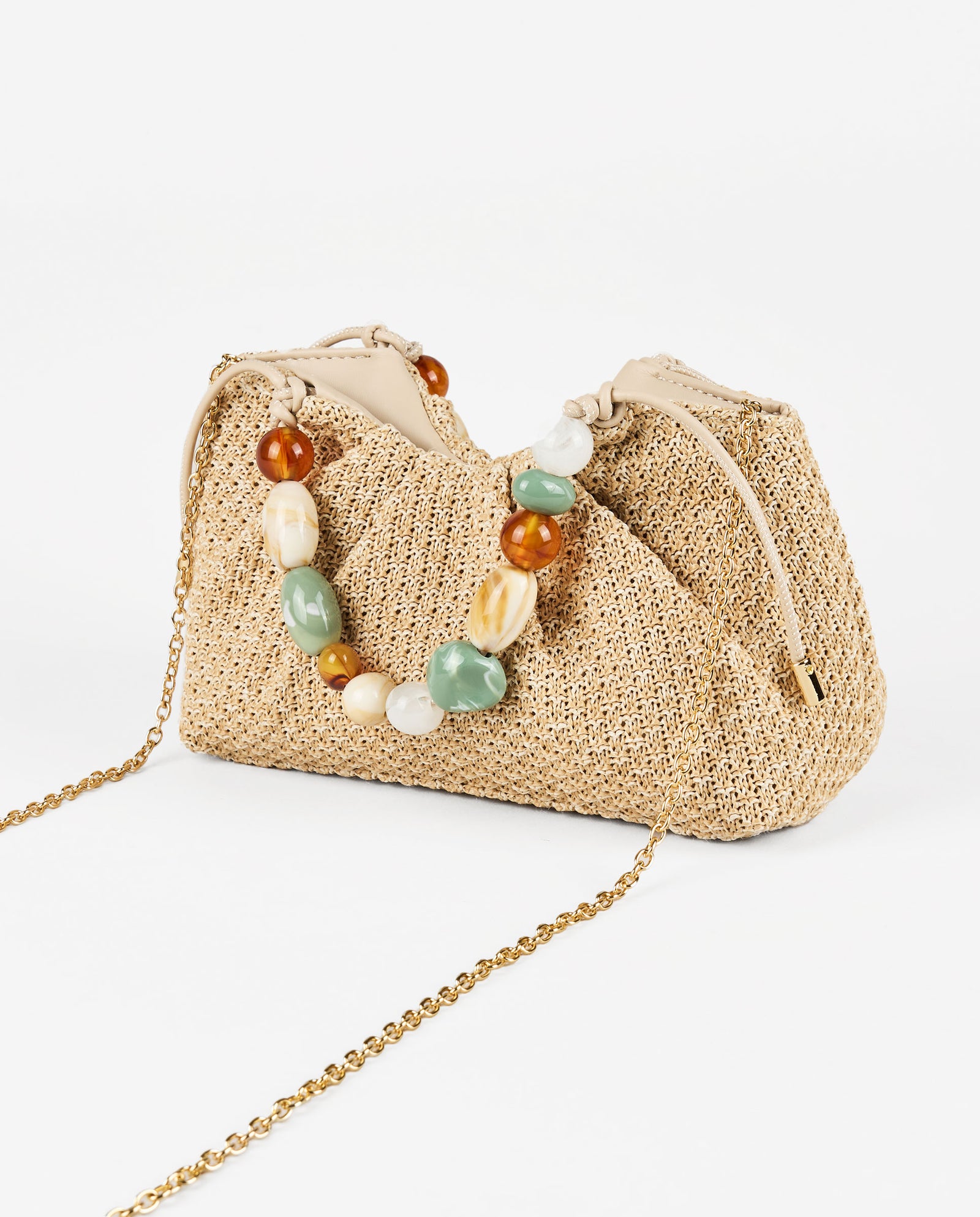 BORSA RAFIA MANICO TARTARUGA