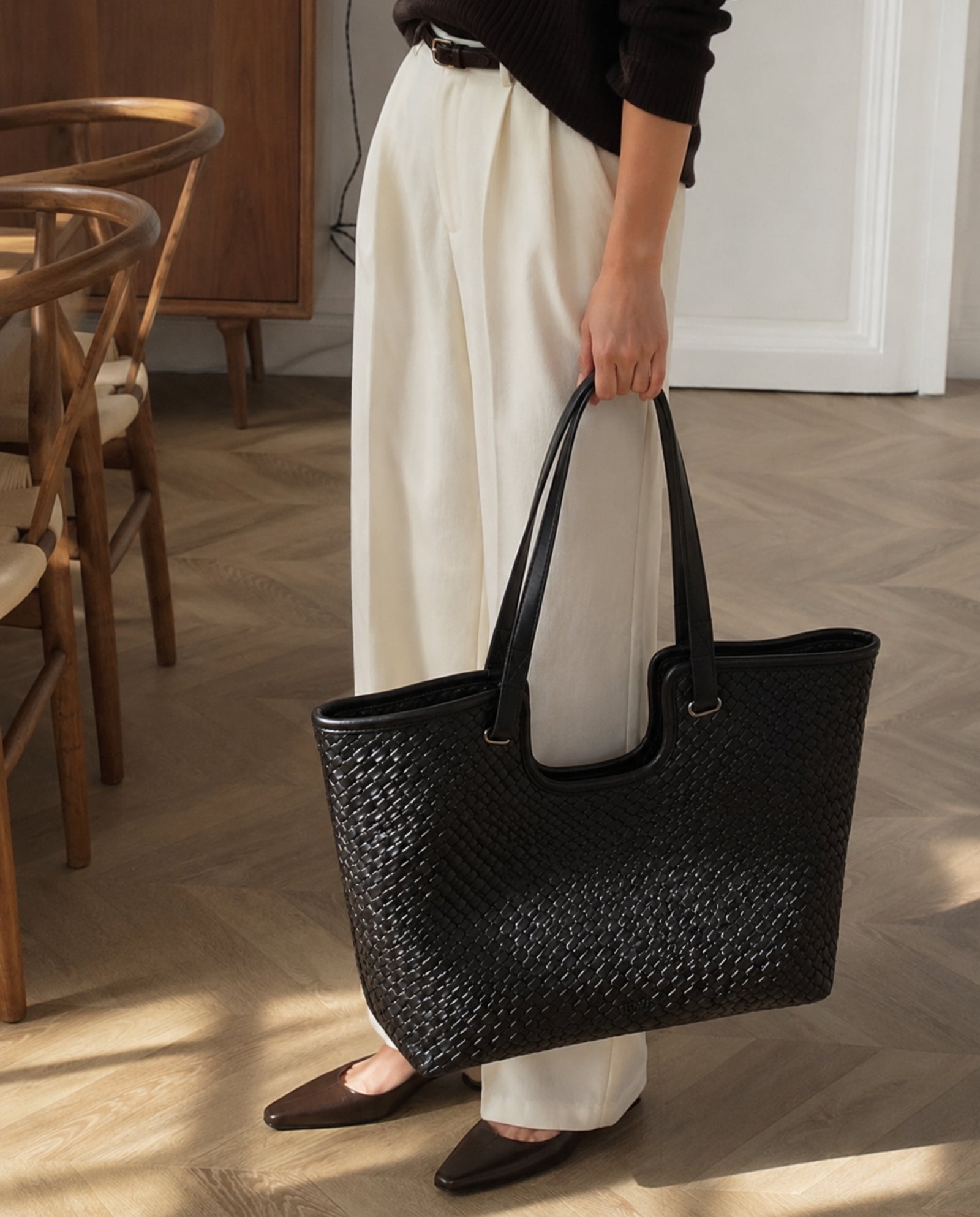 SHOPPER TRENZADO NEGRO