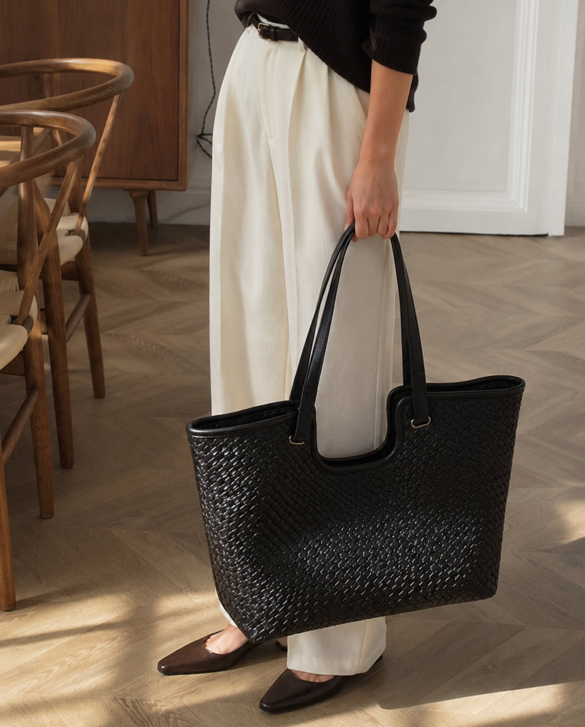 SHOPPER TRESSÉ NOIR