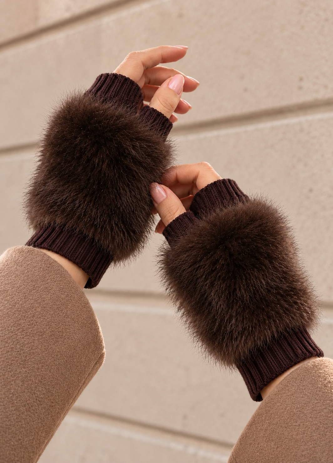KNIT FUR MITTENS