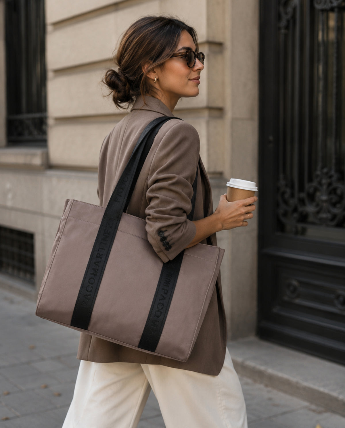 SHOPPER A NASTRO BEIGE