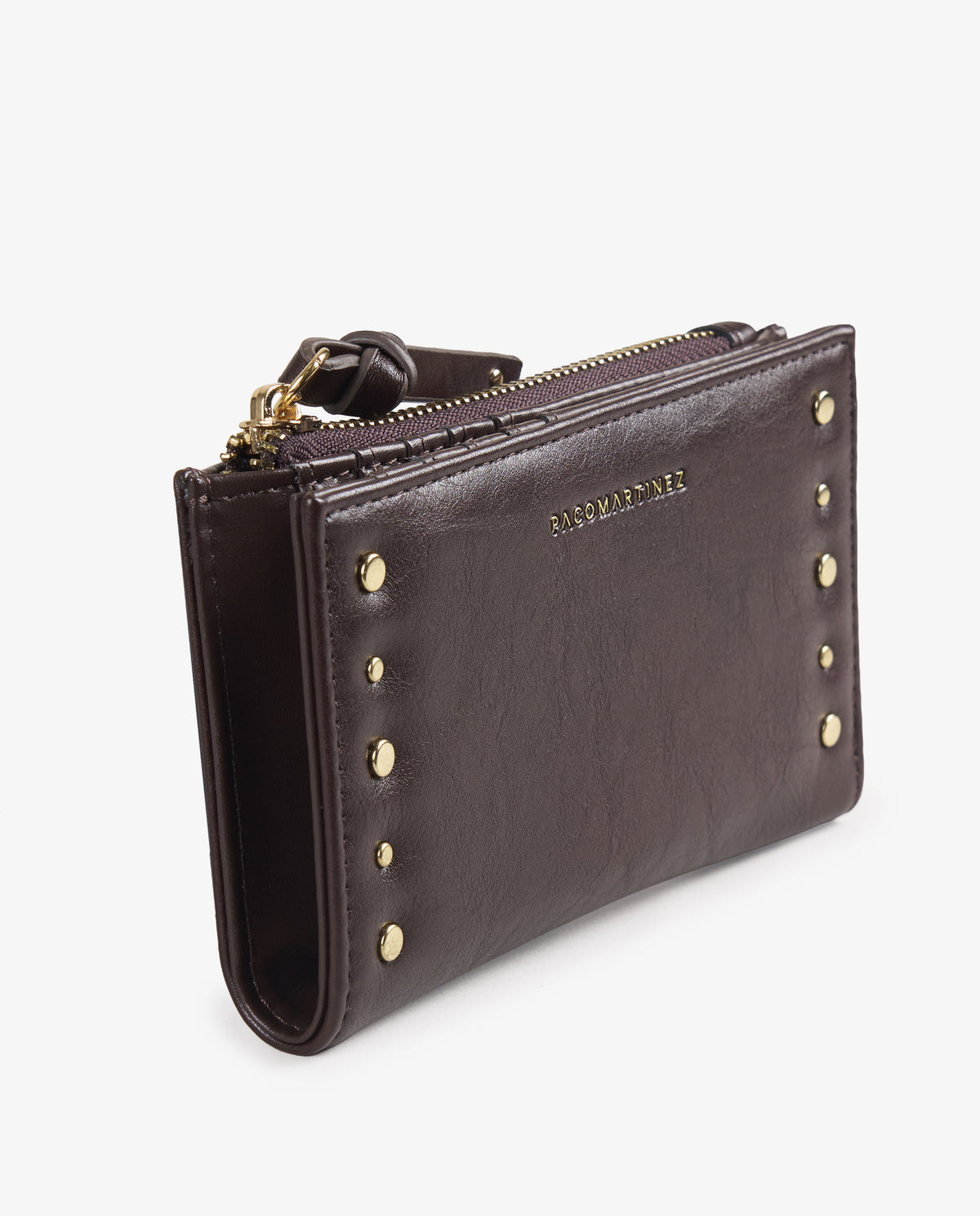BILLETERA TACHUELAS MARRON MAXI