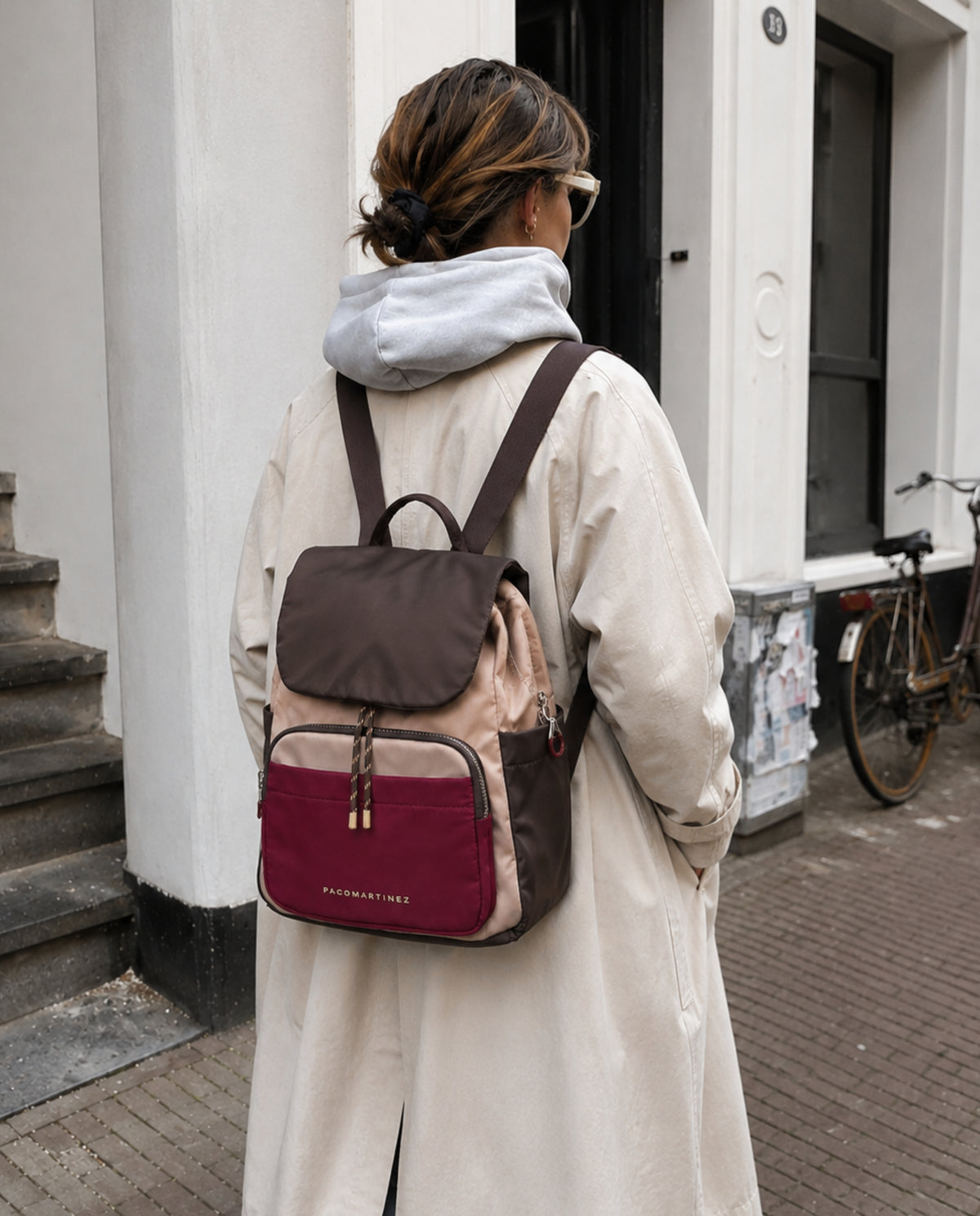 MOCHILA TRICOLOR BEGE