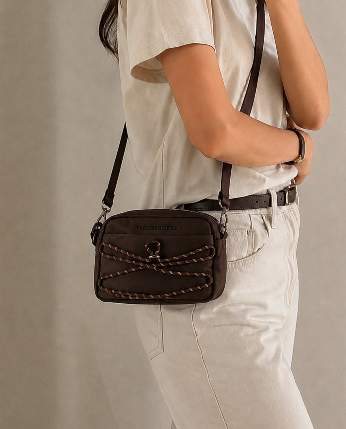 BROWN CORDS CROSSBODY BAG