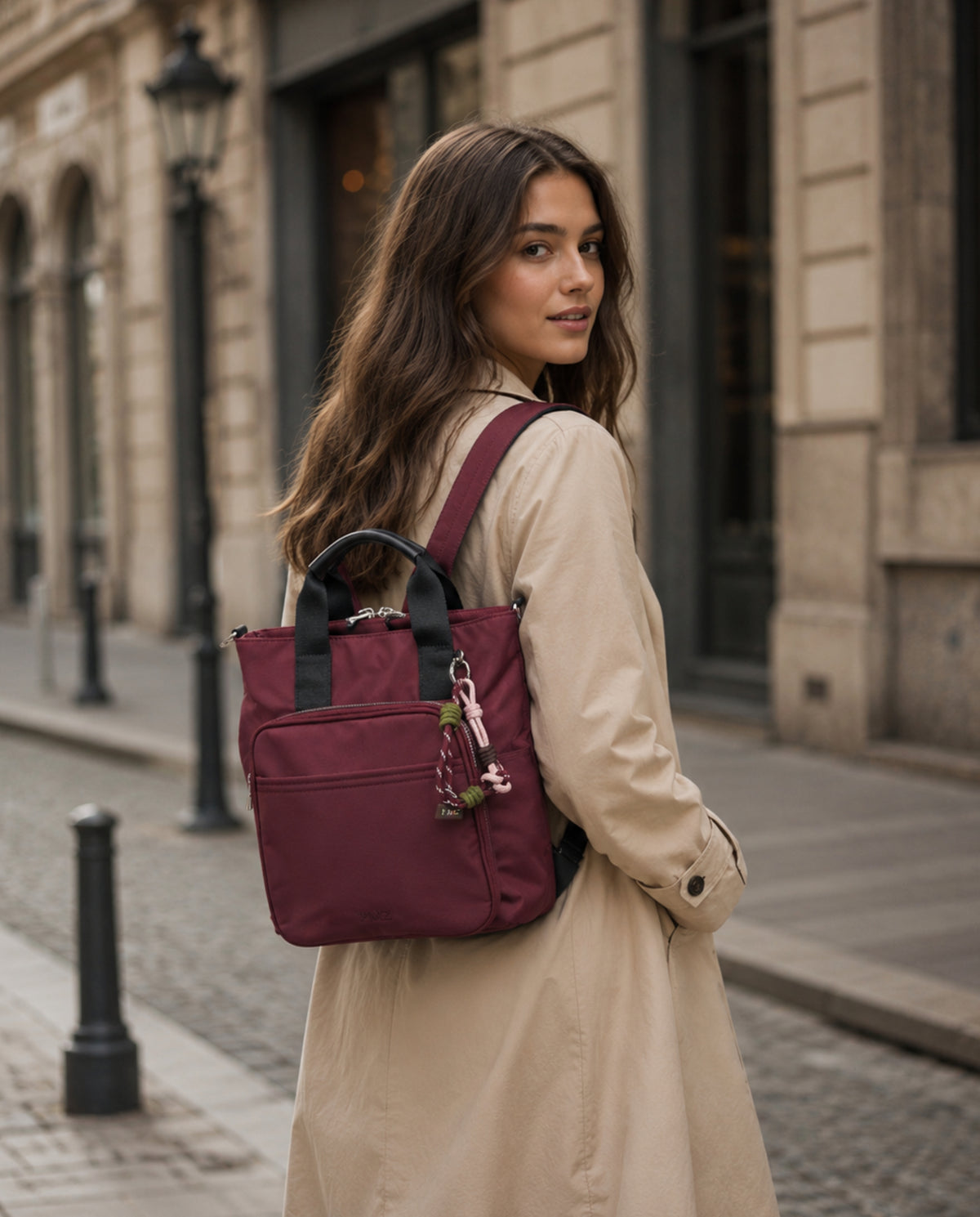 SAC À DOS POIGNÉES BORDEAUX
