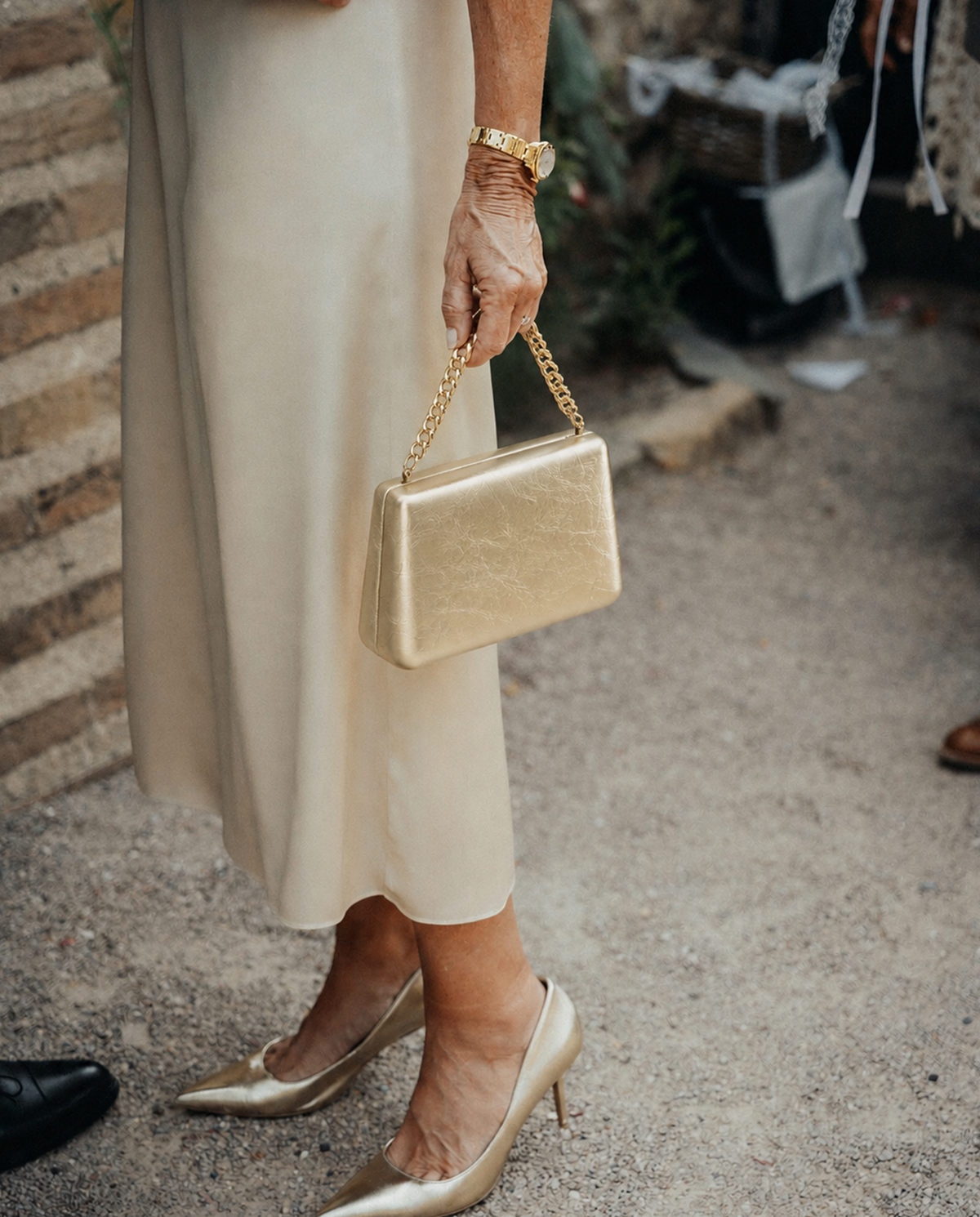 POCHETTE DE SOIRÉE MÉTALISÉE À CHAÎNE