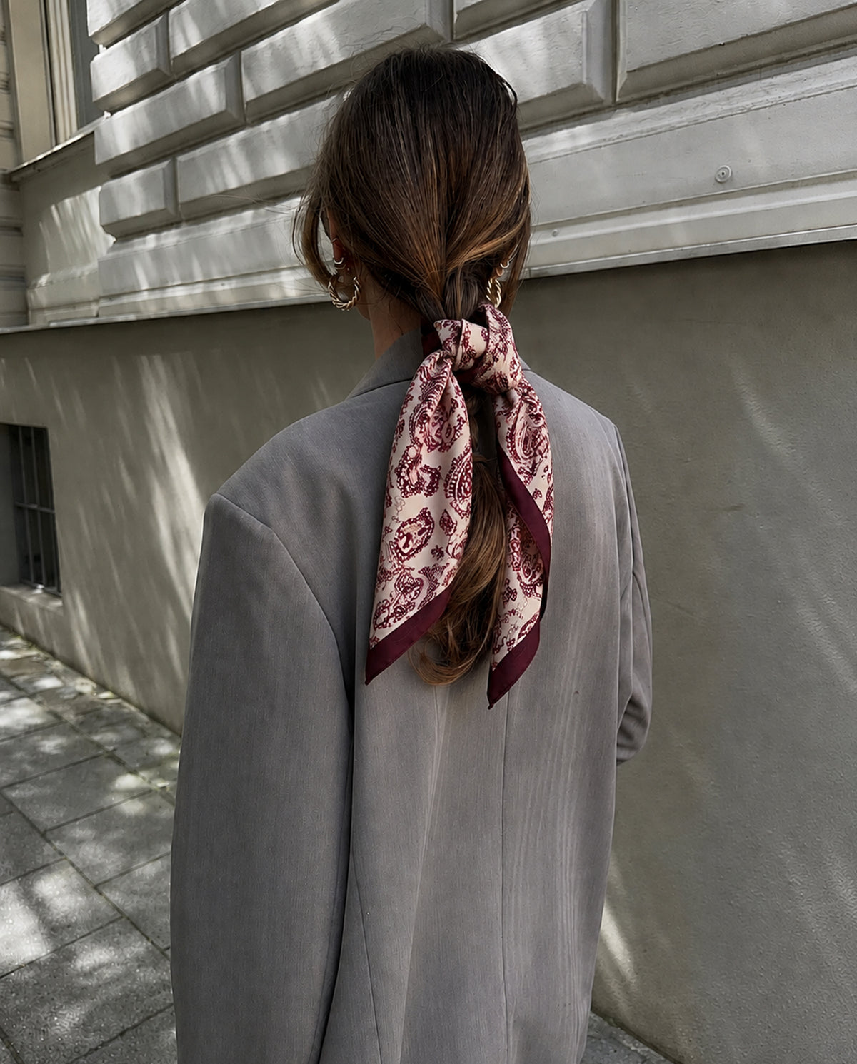FOULARD PAISLEY BORDEAUX