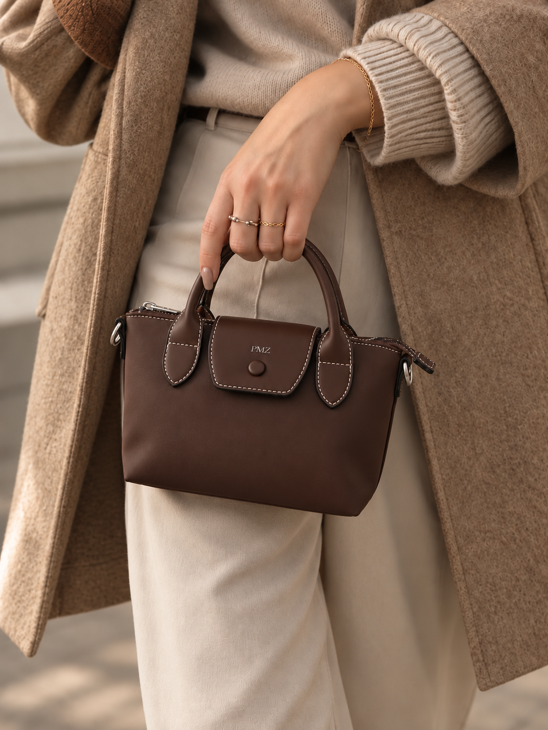 TOTE COMBI MARRÓN