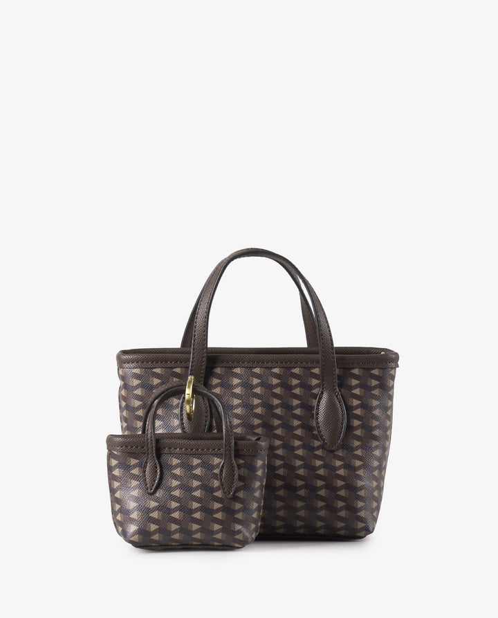 MINI TOTE PRINT MARRÓN