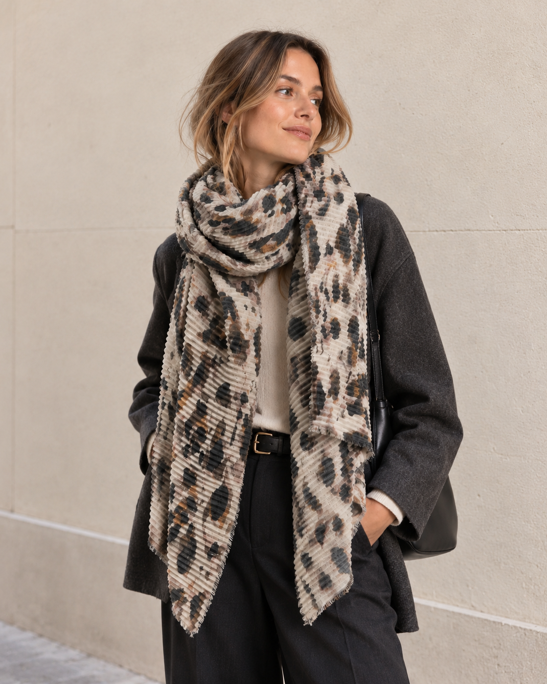 LARGE ANIMAL PRINT SCARF