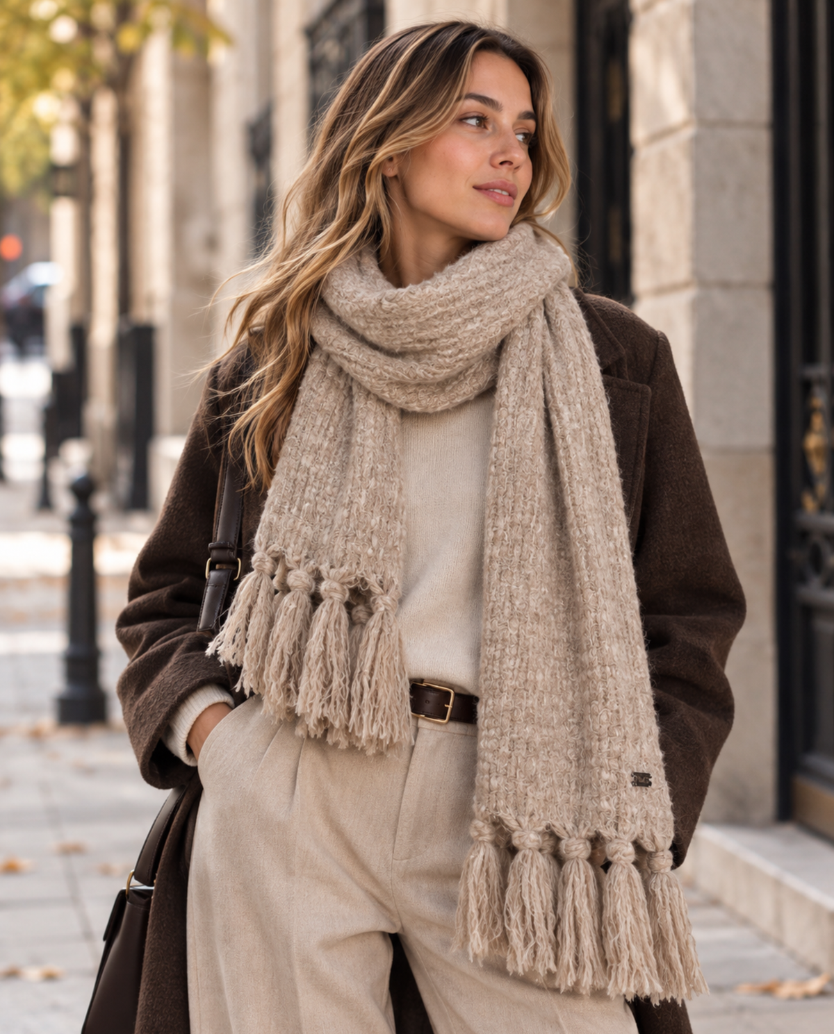 BUFANDA HILO BEIGE